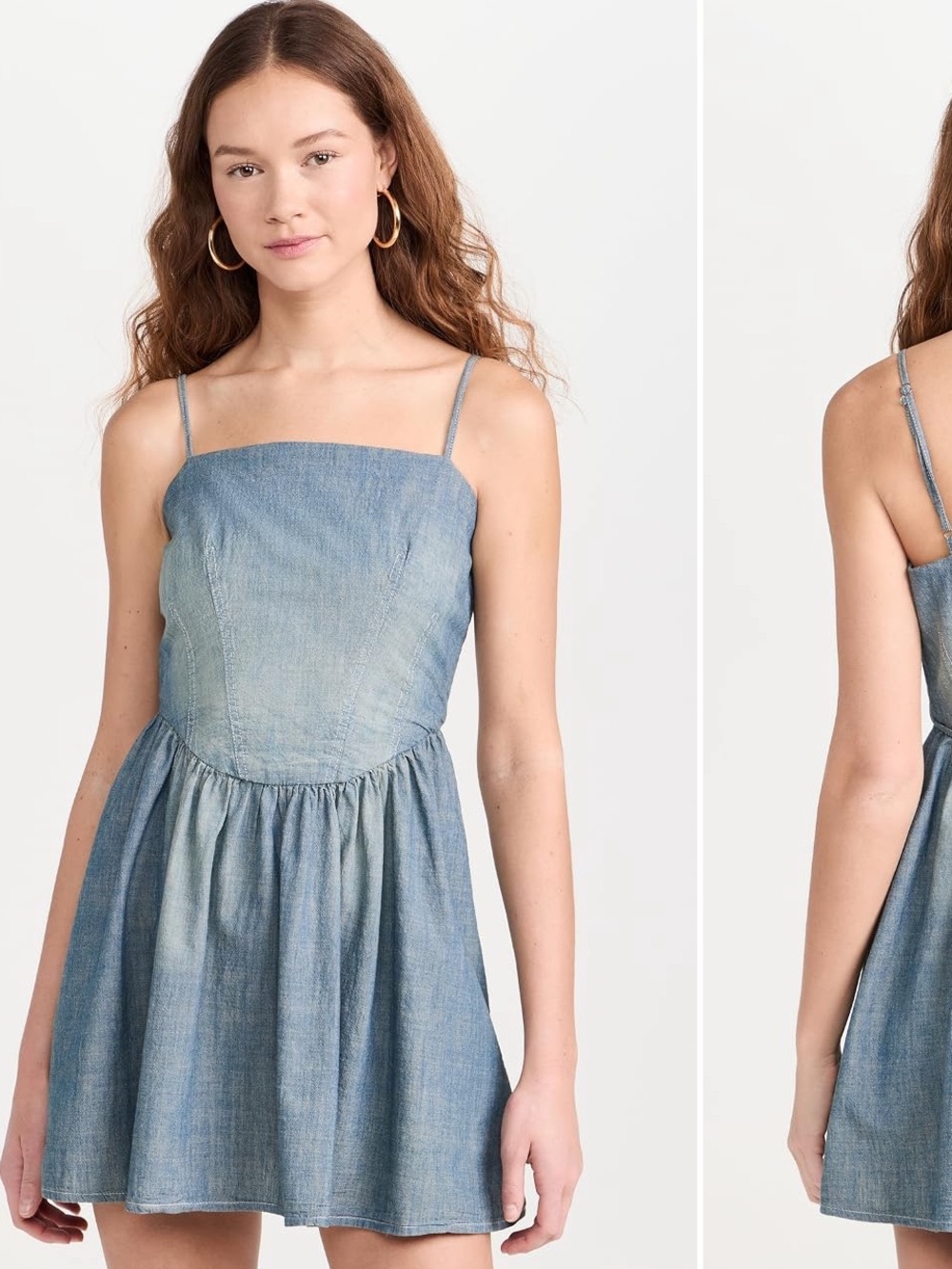 RE/DONE x Pam Chambray Gathered Dress